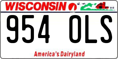 WI license plate 954OLS