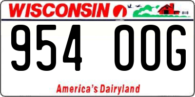 WI license plate 954OOG