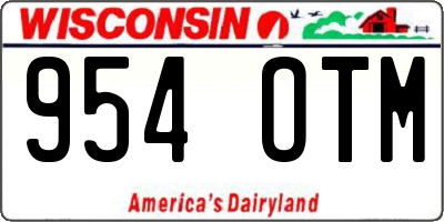 WI license plate 954OTM