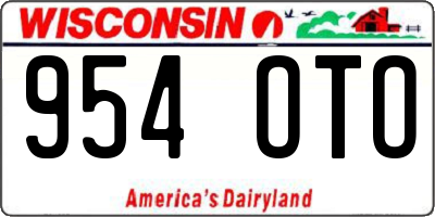 WI license plate 954OTO