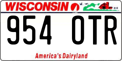 WI license plate 954OTR