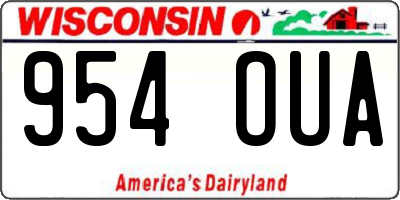 WI license plate 954OUA