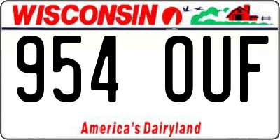 WI license plate 954OUF