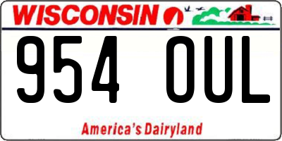 WI license plate 954OUL