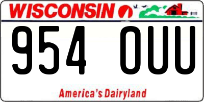WI license plate 954OUU