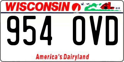 WI license plate 954OVD