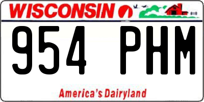 WI license plate 954PHM