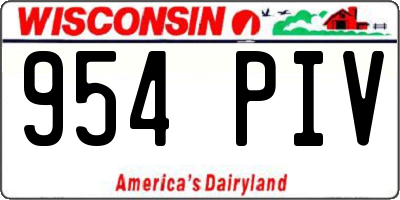 WI license plate 954PIV