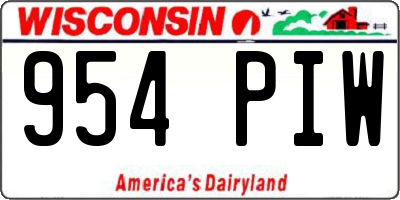 WI license plate 954PIW