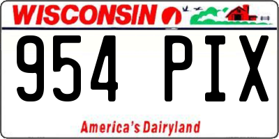 WI license plate 954PIX