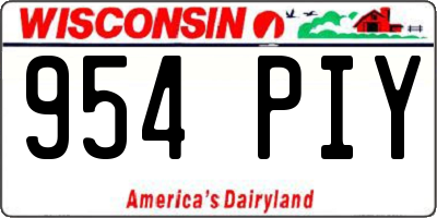 WI license plate 954PIY