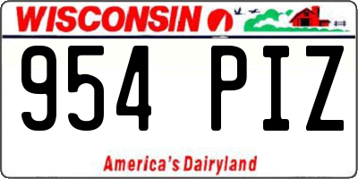 WI license plate 954PIZ