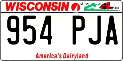 WI license plate 954PJA