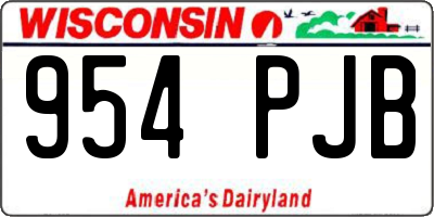 WI license plate 954PJB