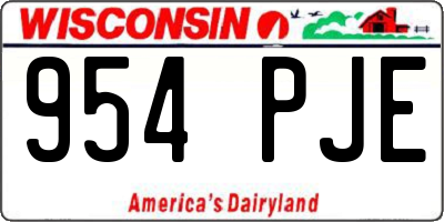 WI license plate 954PJE