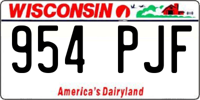 WI license plate 954PJF