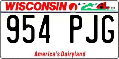 WI license plate 954PJG