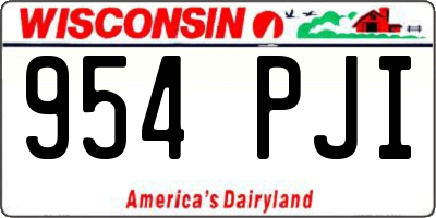 WI license plate 954PJI