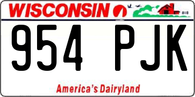 WI license plate 954PJK