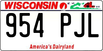 WI license plate 954PJL