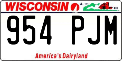 WI license plate 954PJM