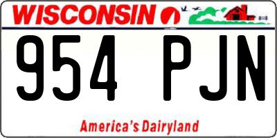 WI license plate 954PJN