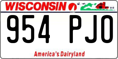 WI license plate 954PJO