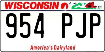 WI license plate 954PJP