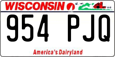 WI license plate 954PJQ