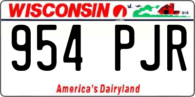 WI license plate 954PJR