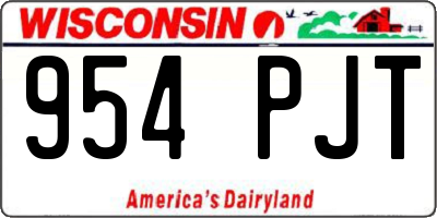 WI license plate 954PJT
