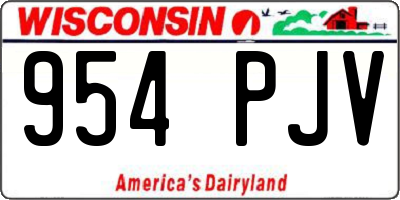 WI license plate 954PJV