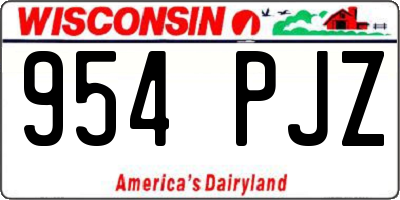 WI license plate 954PJZ