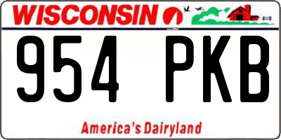 WI license plate 954PKB