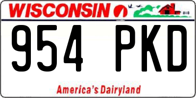 WI license plate 954PKD
