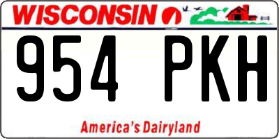 WI license plate 954PKH