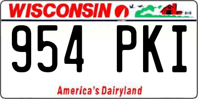 WI license plate 954PKI