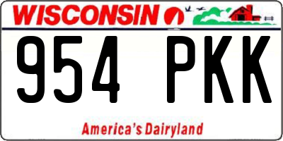 WI license plate 954PKK
