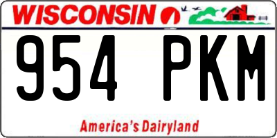 WI license plate 954PKM