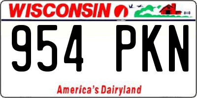 WI license plate 954PKN