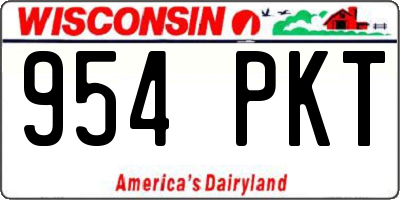 WI license plate 954PKT
