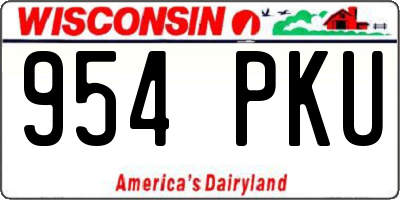 WI license plate 954PKU