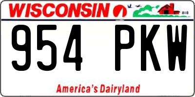 WI license plate 954PKW