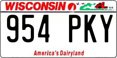 WI license plate 954PKY