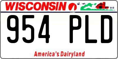 WI license plate 954PLD