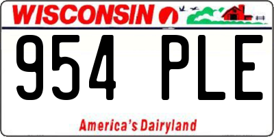 WI license plate 954PLE