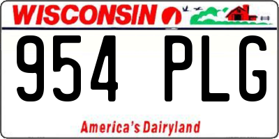WI license plate 954PLG