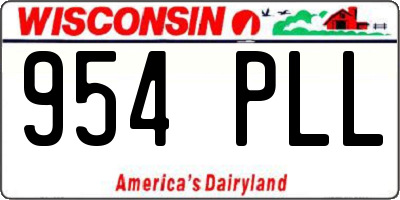 WI license plate 954PLL