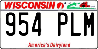 WI license plate 954PLM