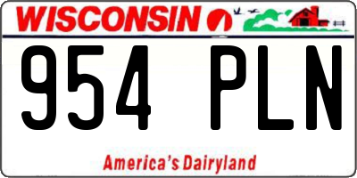 WI license plate 954PLN